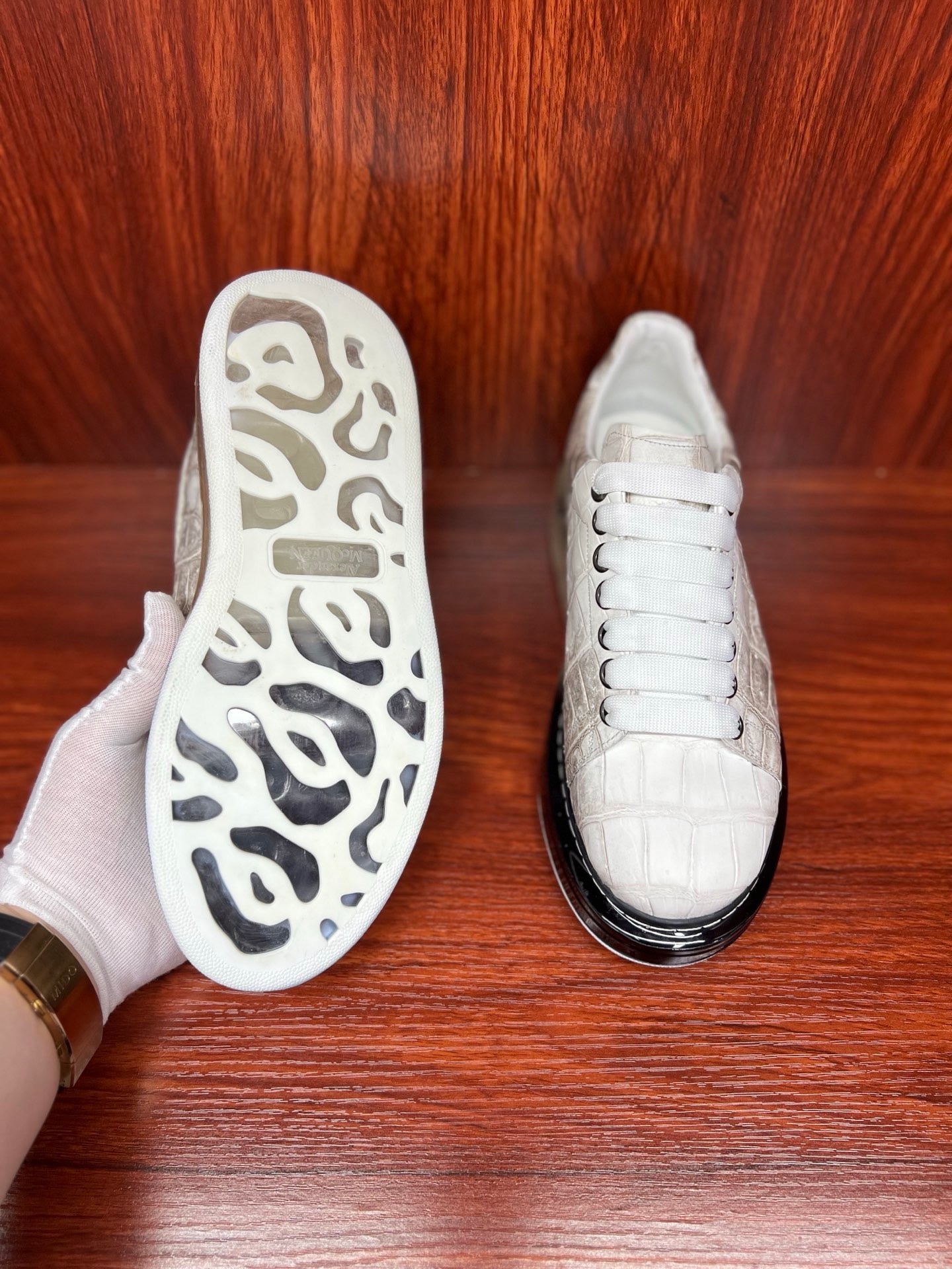 Shoes made of genuine crocodile skin