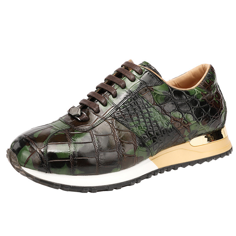 Camouflage crocodile belly fashion men's shoes