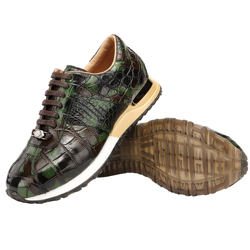 Camouflage crocodile belly fashion men's shoes