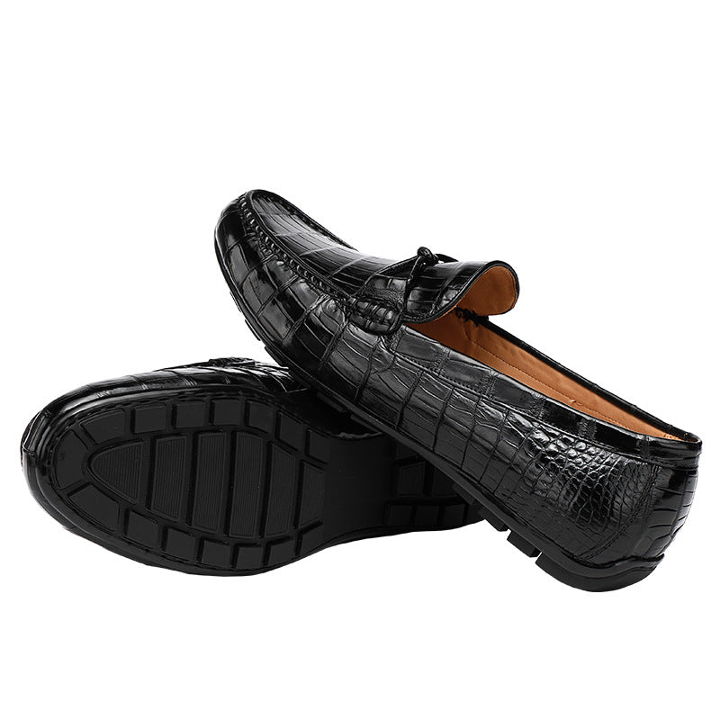 High-end Crocodile Leather Lazy Slip-on Casual Shoes