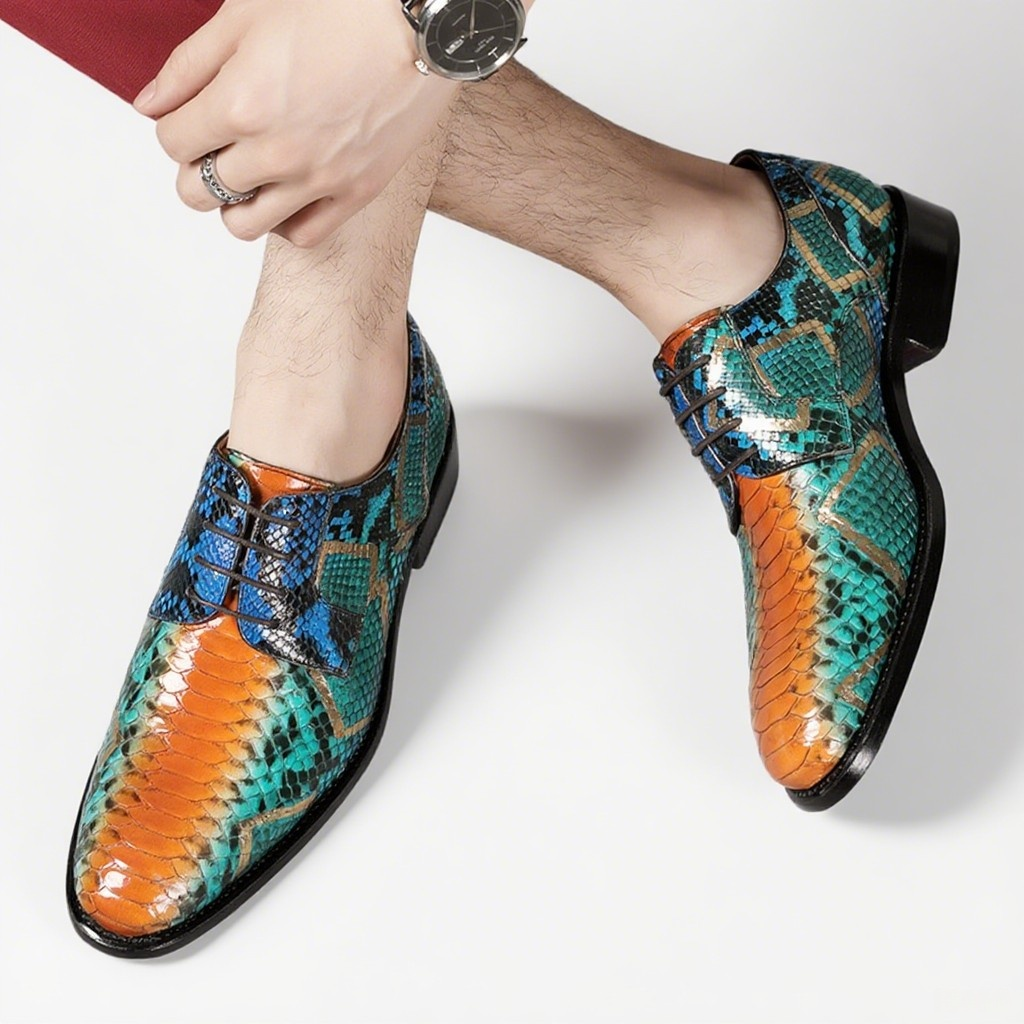 Python leather men's shoes