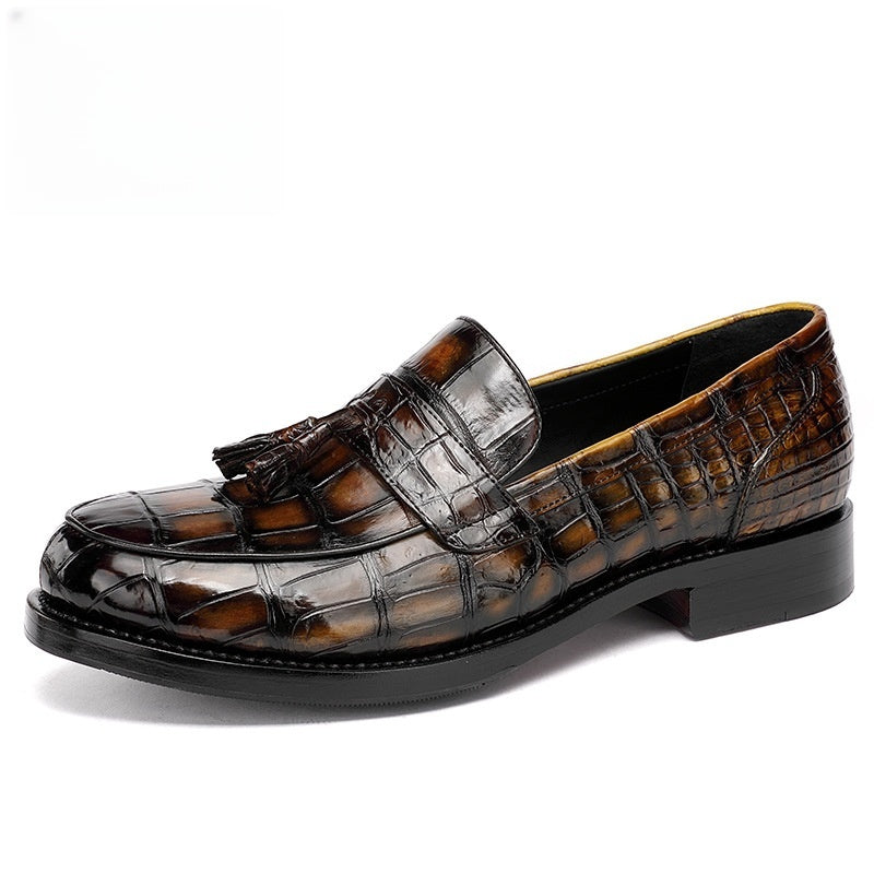 crocodile belly fashion men's shoes ultra-light casual men's leather shoes