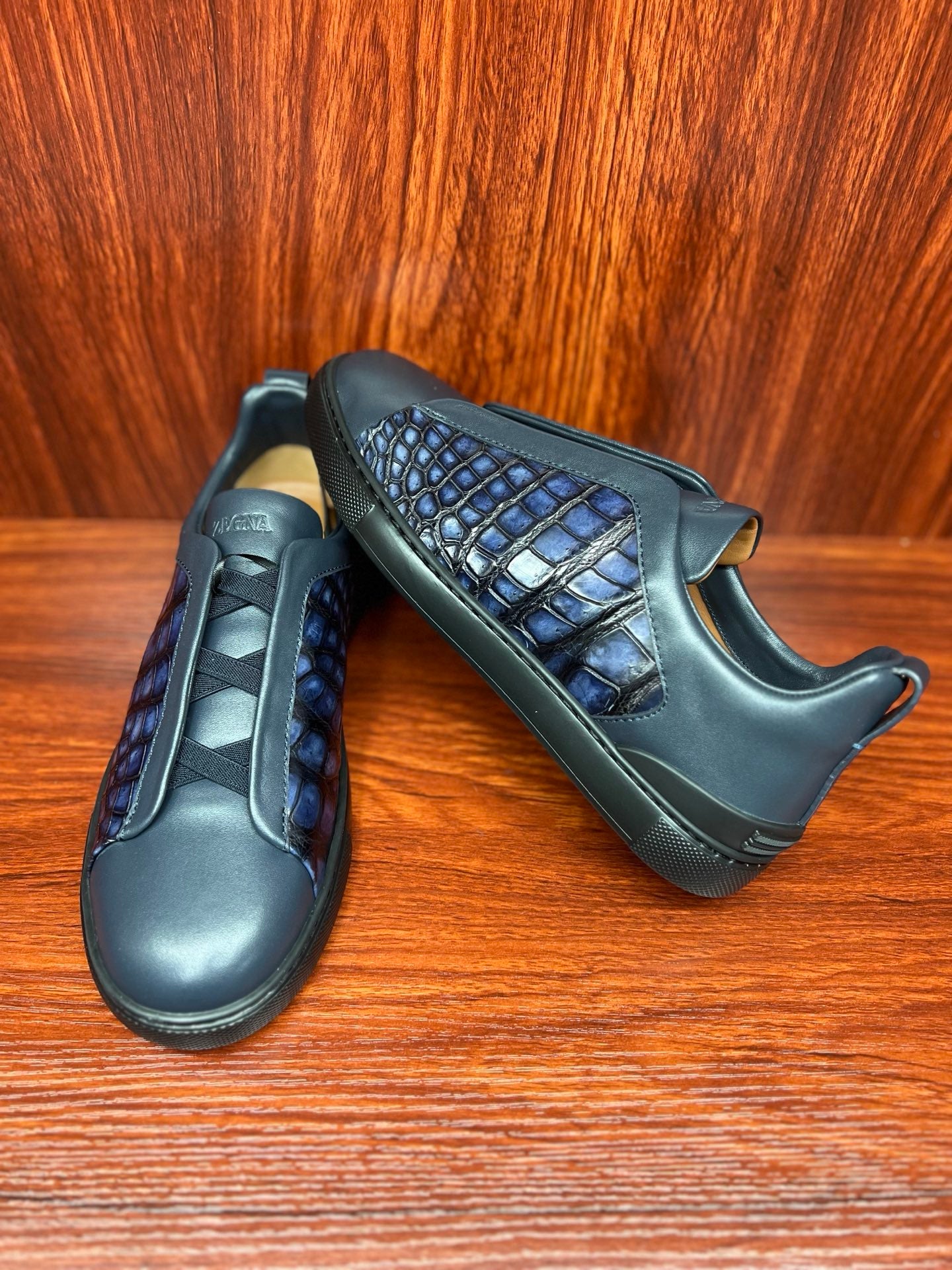 Shoes made of genuine crocodile skin