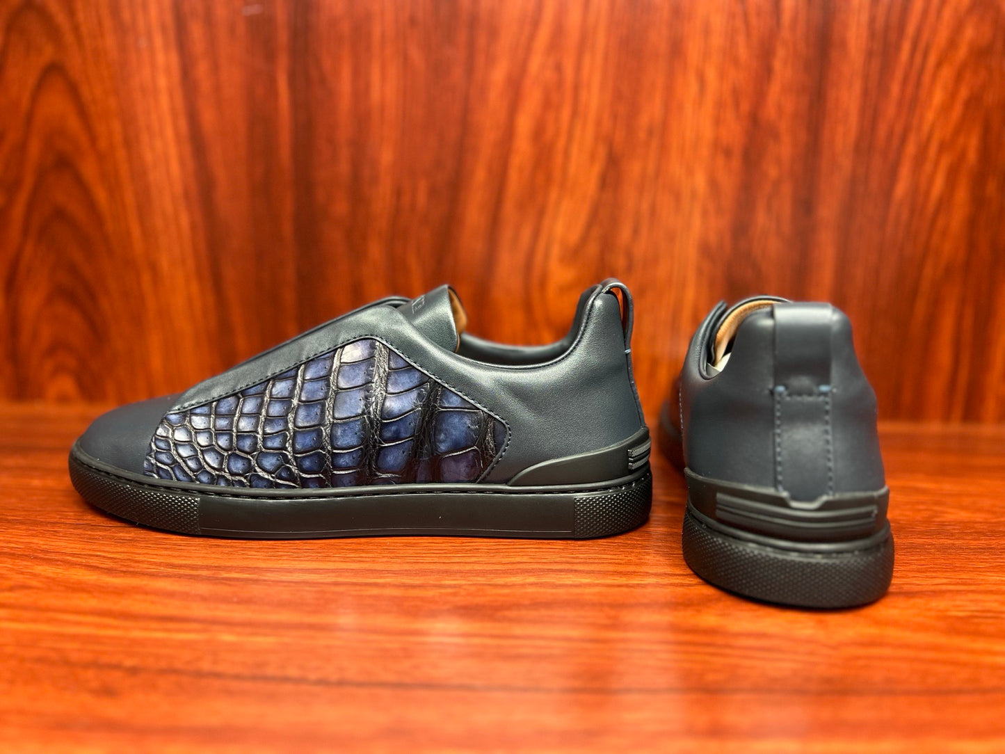 Shoes made of genuine crocodile skin