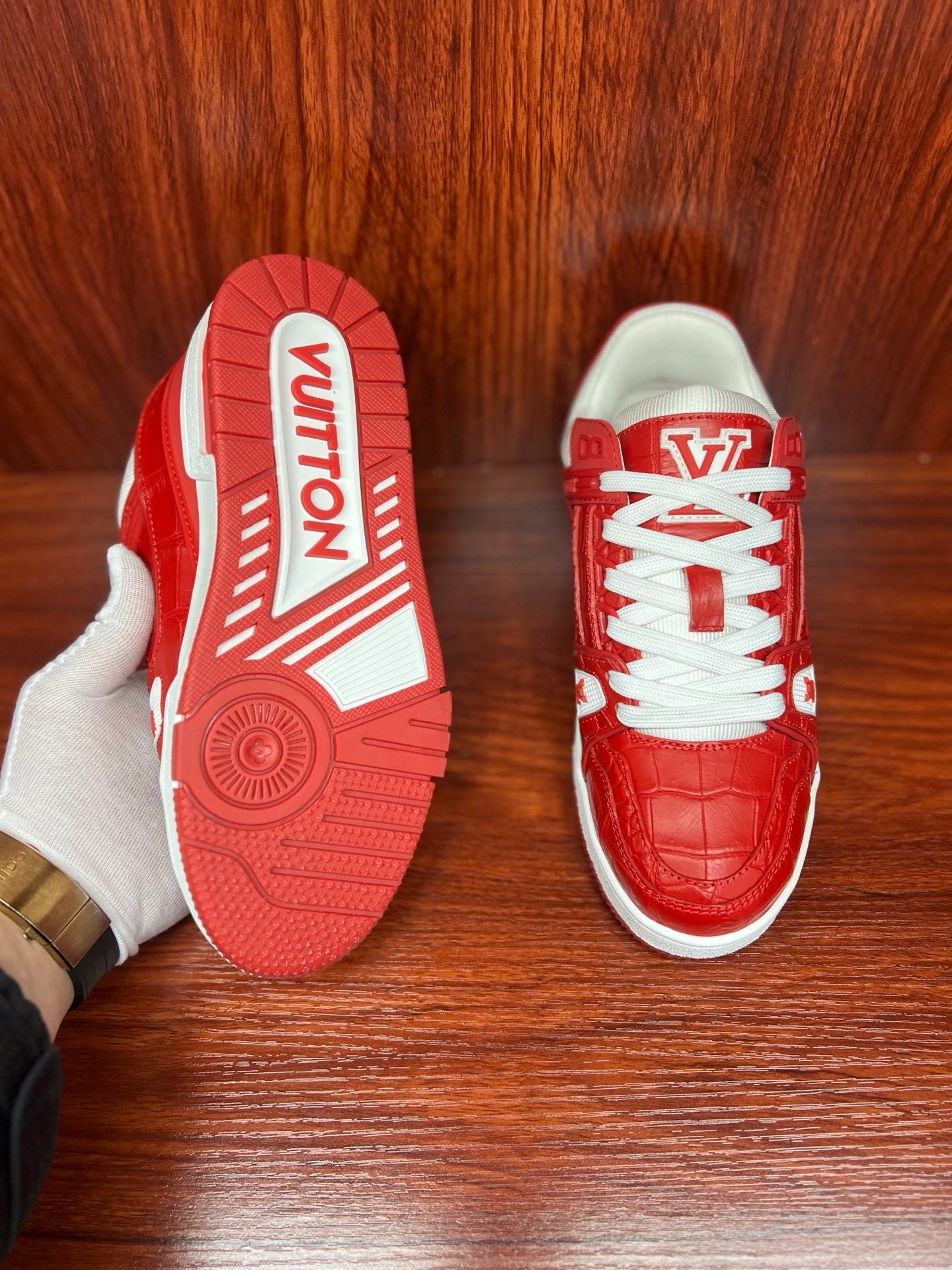 Shoes made of genuine crocodile skin