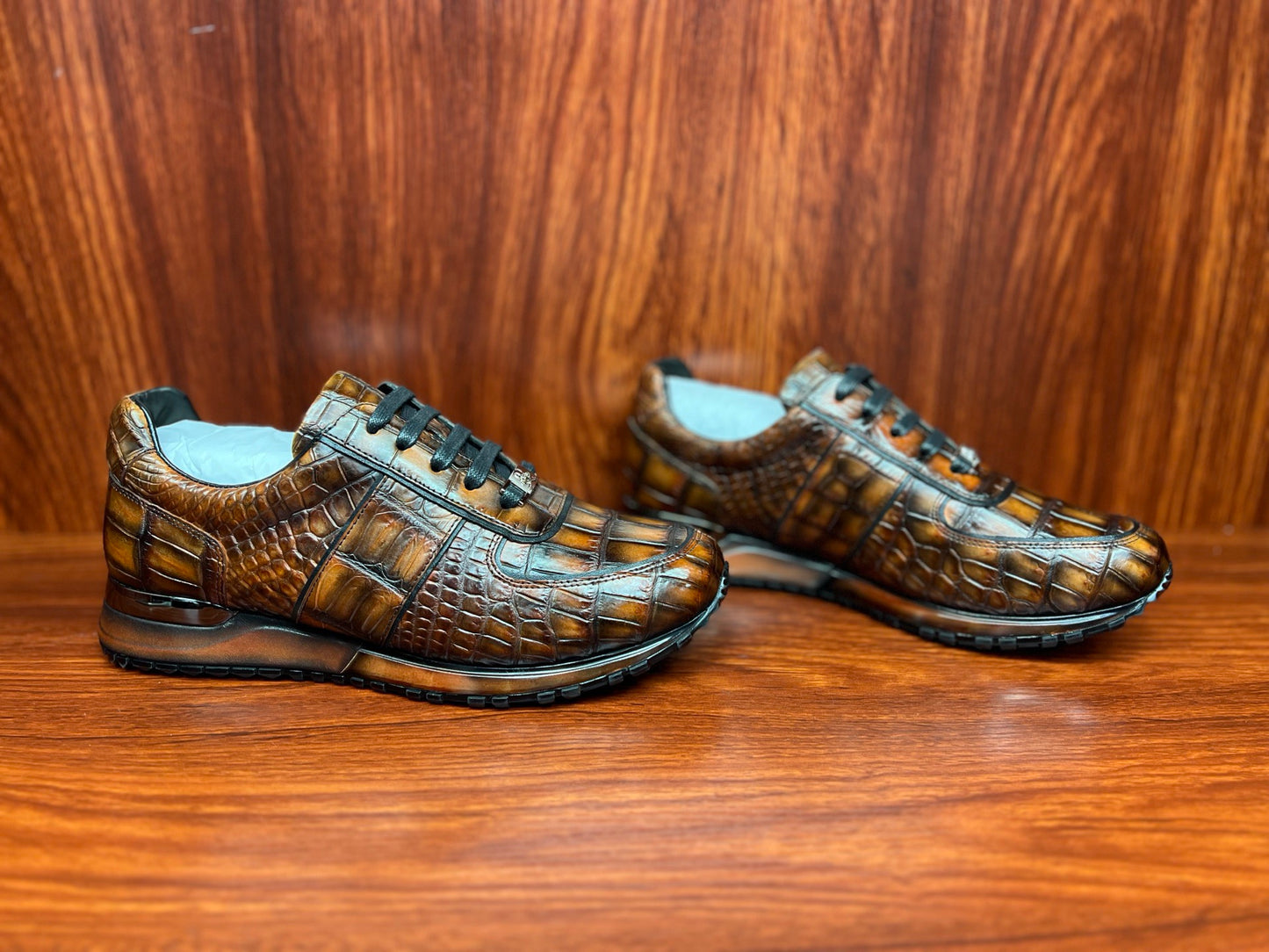 Shoes made of genuine crocodile skin