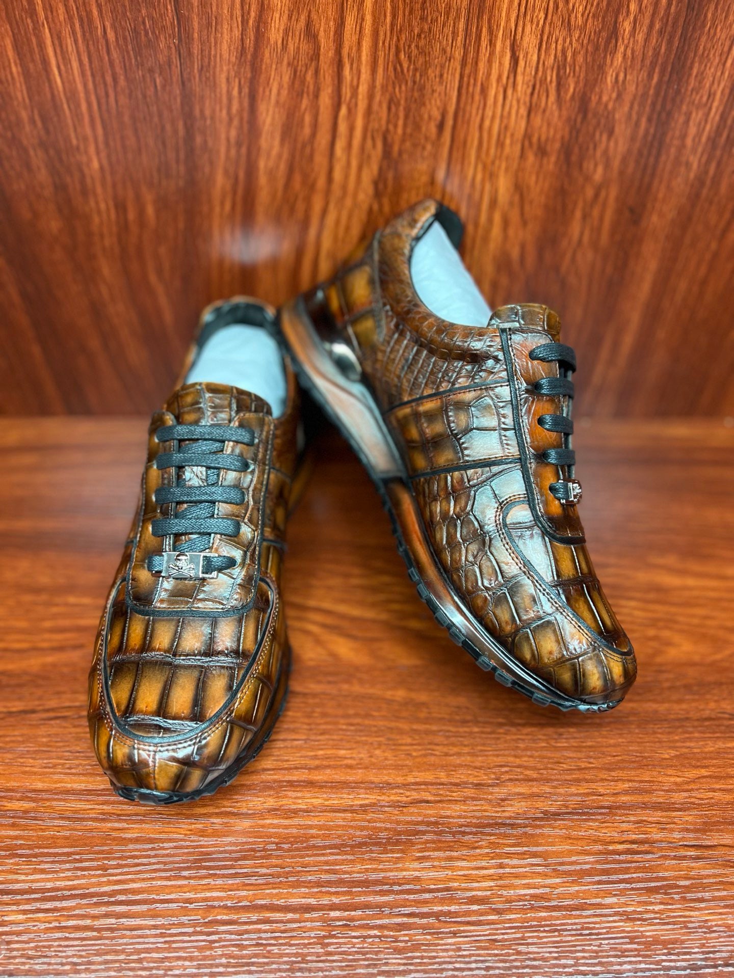 Shoes made of genuine crocodile skin