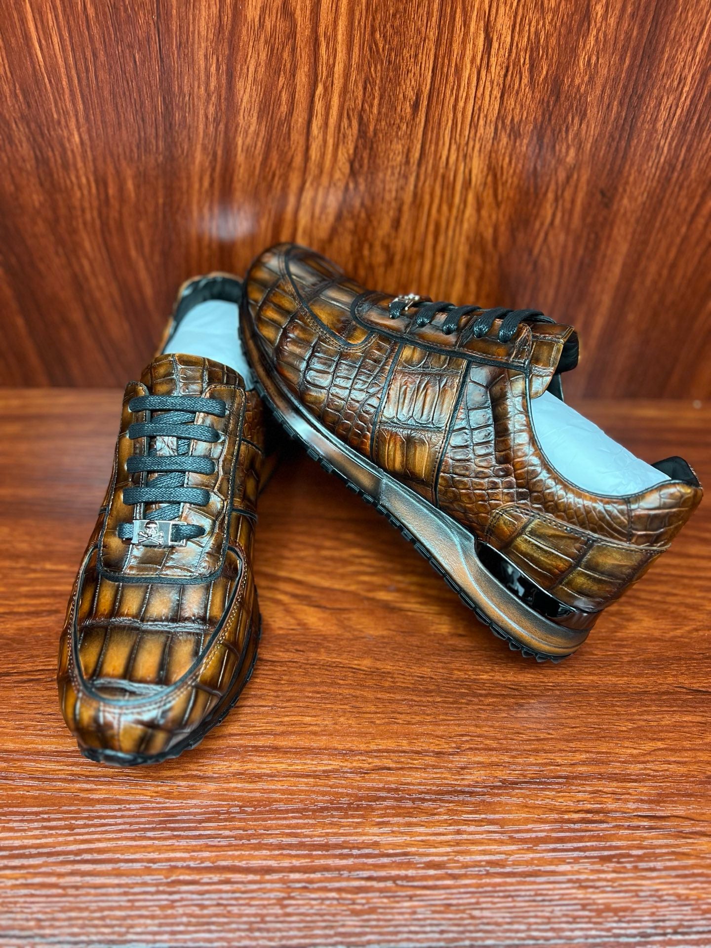 Shoes made of genuine crocodile skin