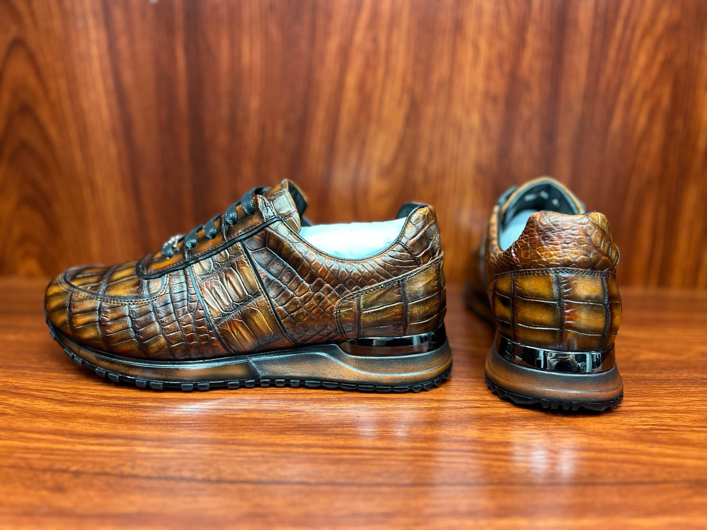 Shoes made of genuine crocodile skin