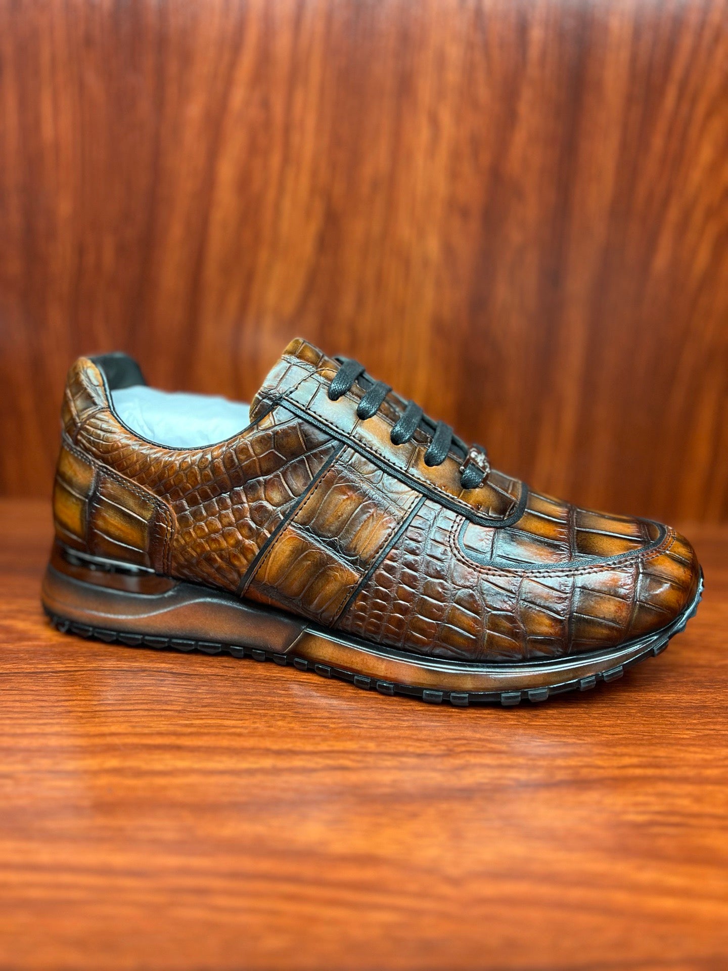 Shoes made of genuine crocodile skin