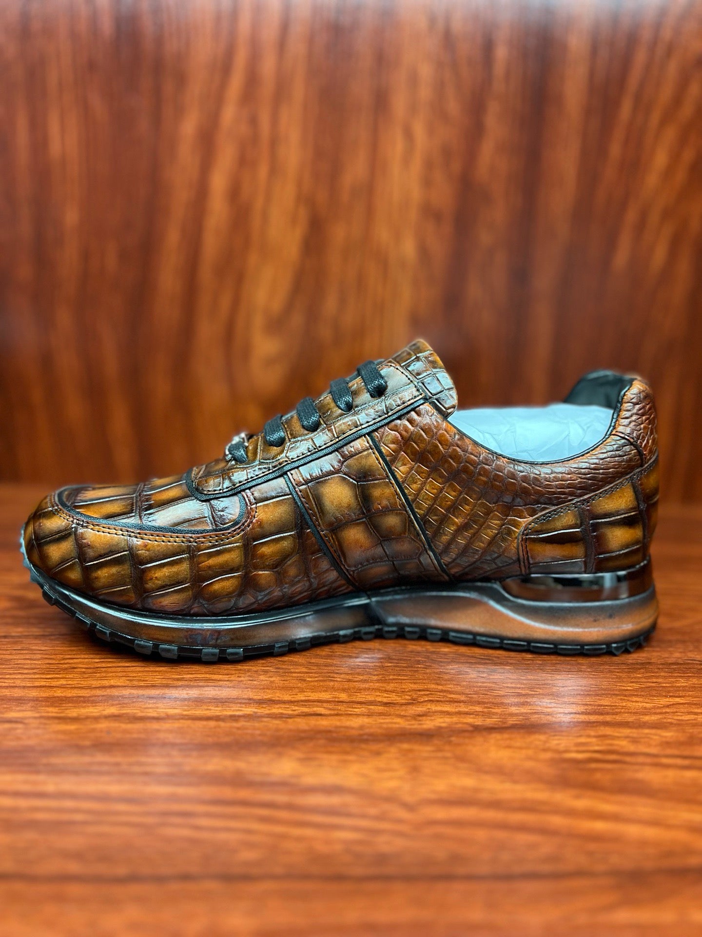Shoes made of genuine crocodile skin