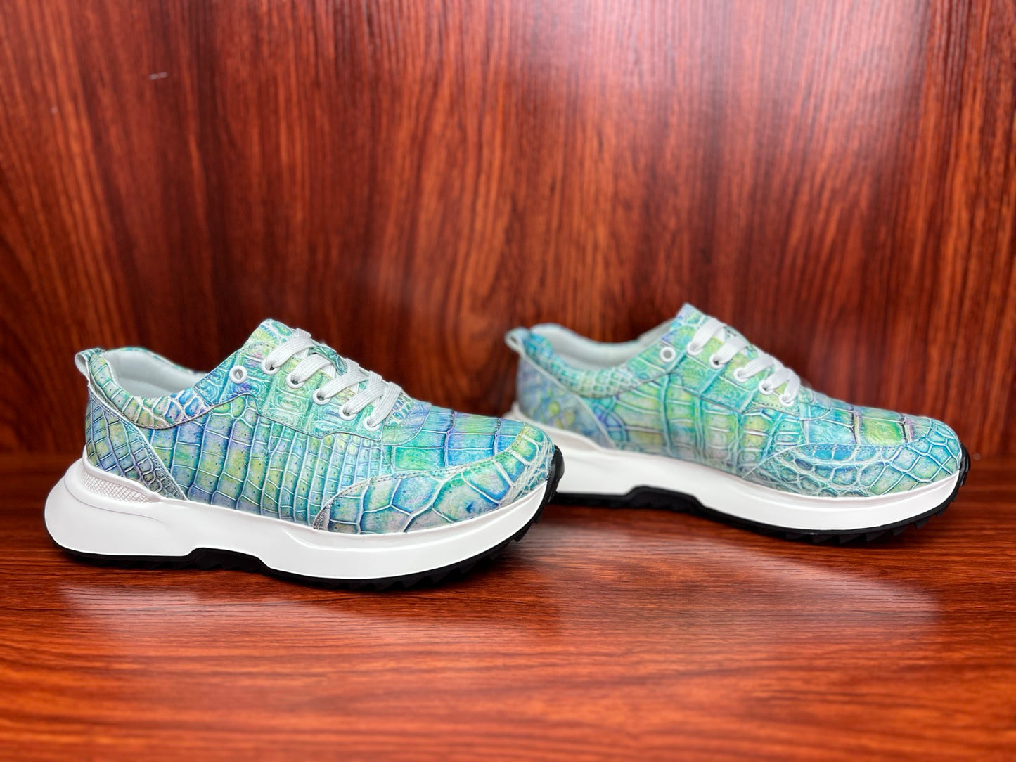 Shoes made of genuine crocodile skin