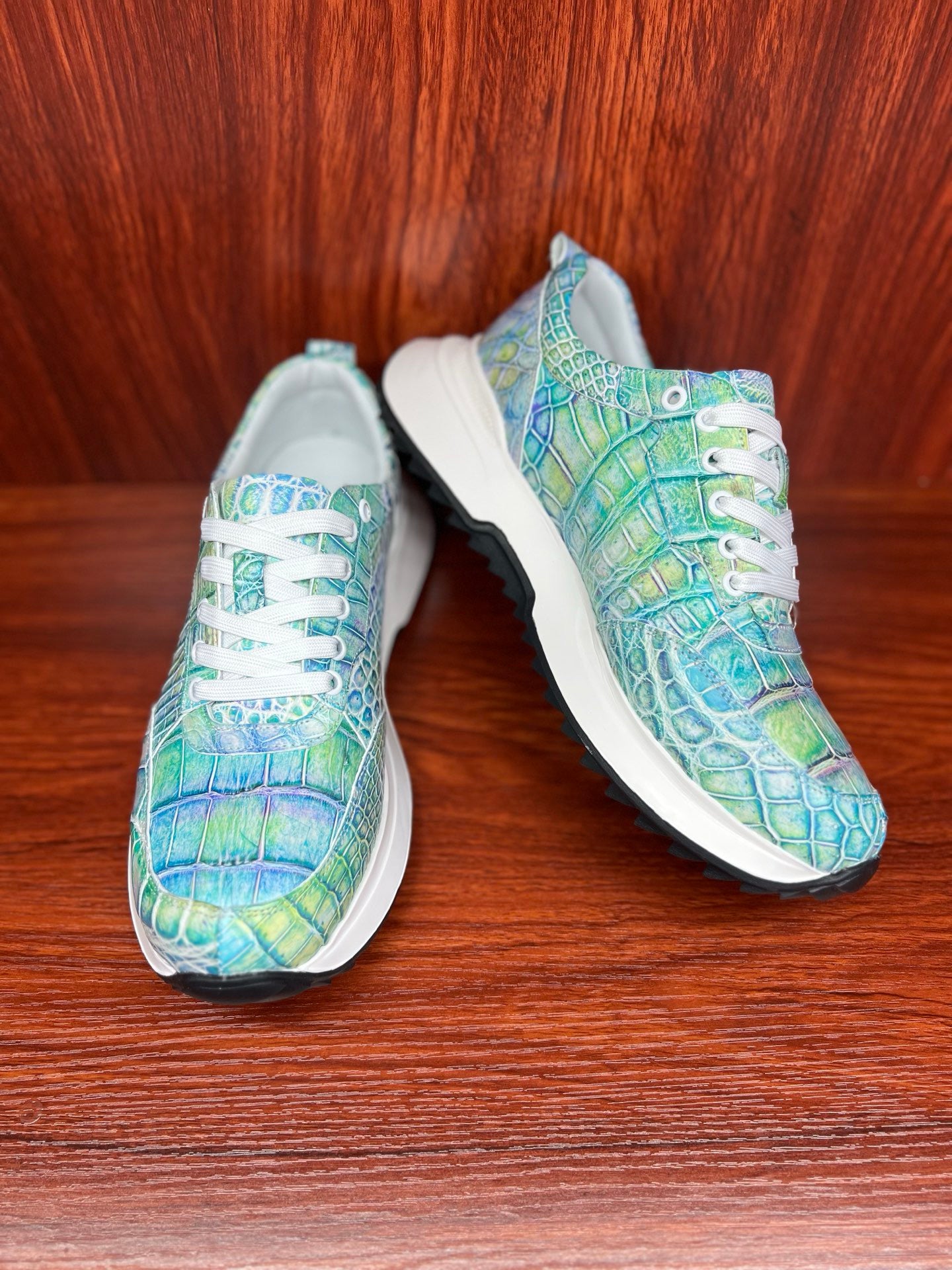 Shoes made of genuine crocodile skin