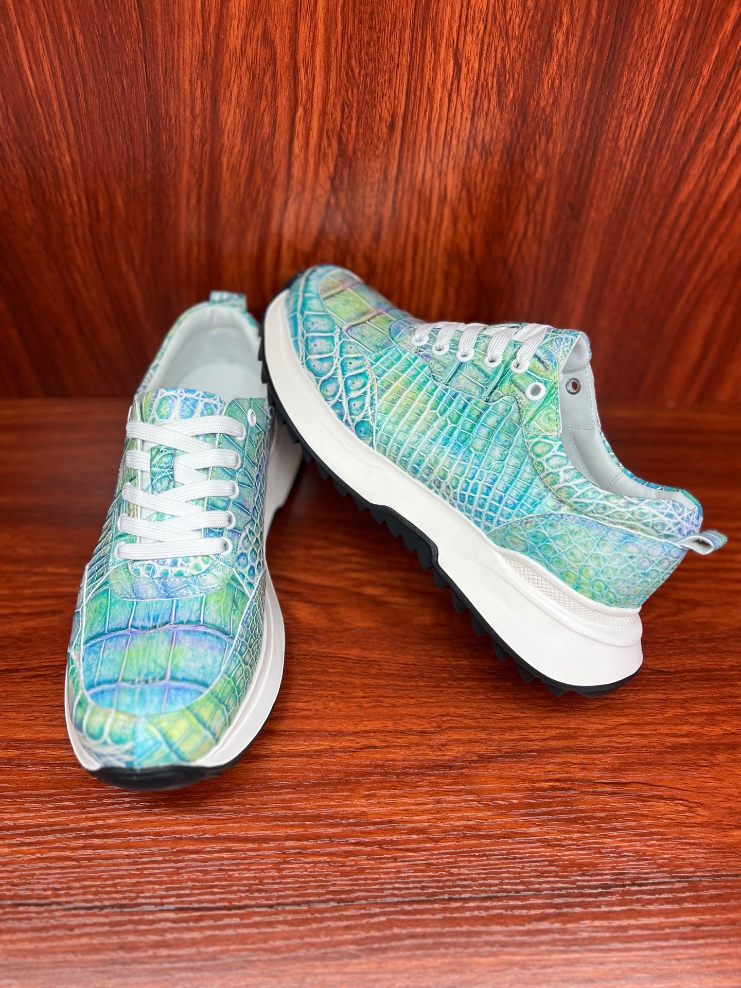 Shoes made of genuine crocodile skin