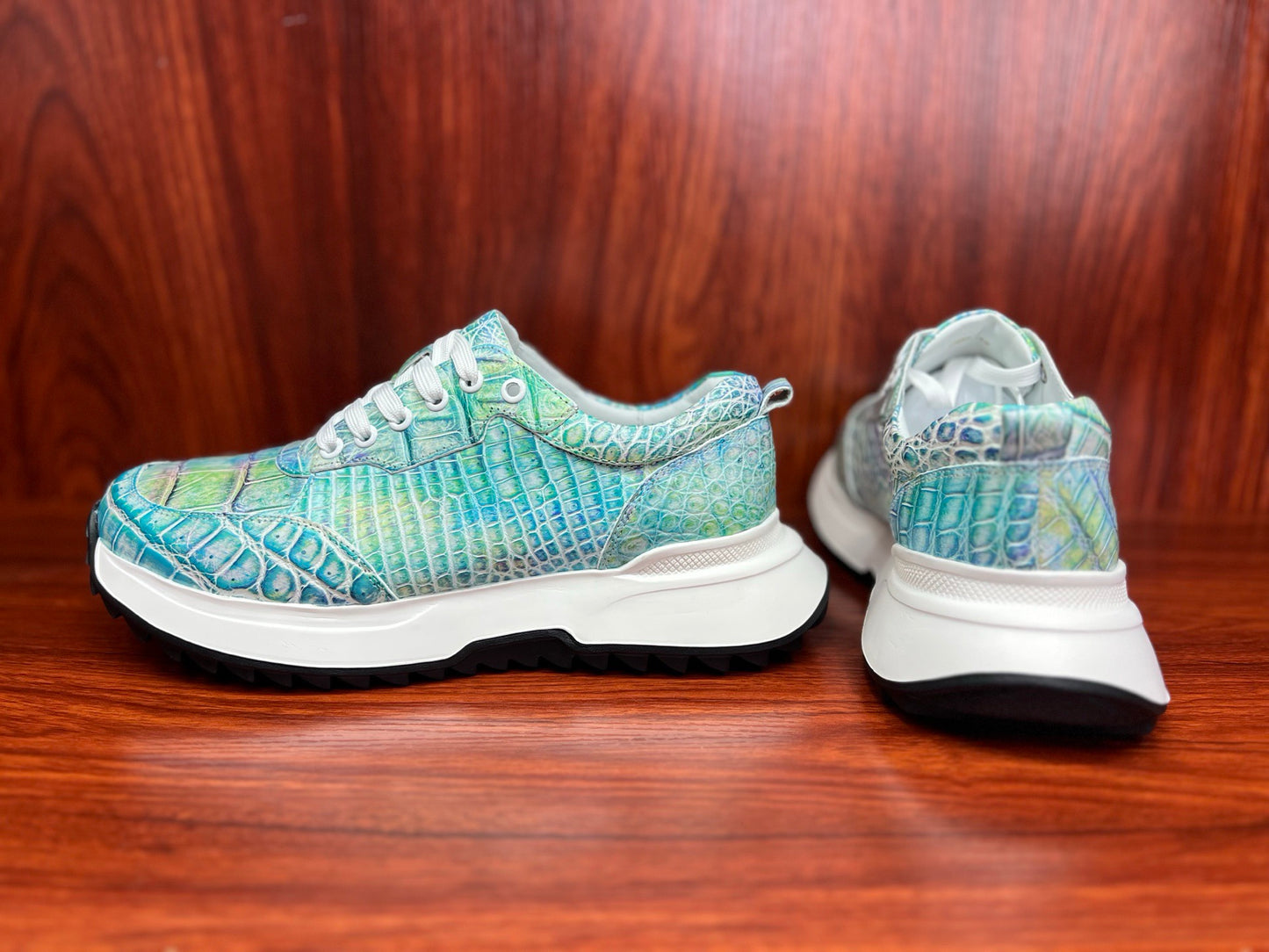 Shoes made of genuine crocodile skin