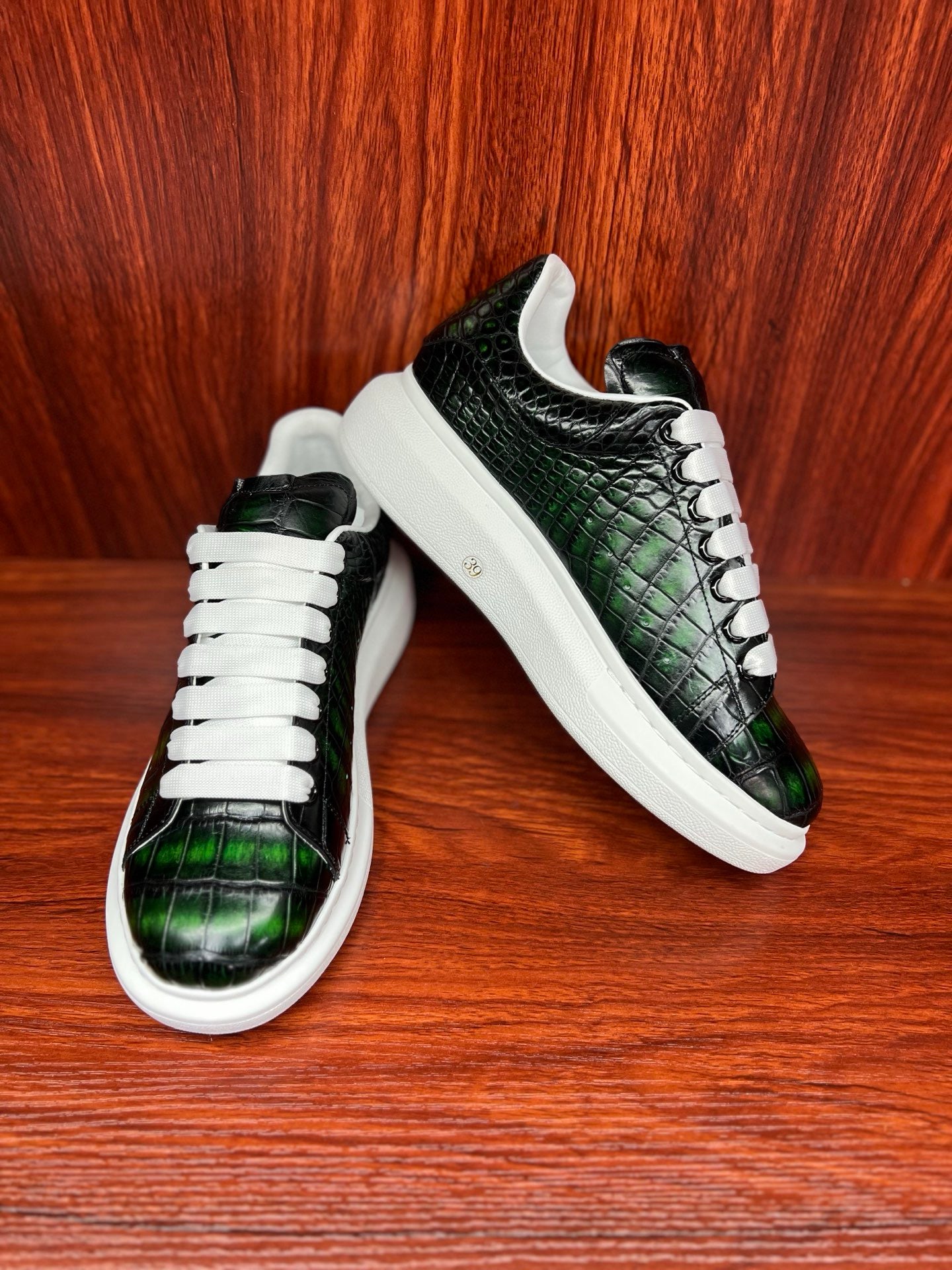 Shoes made of genuine crocodile skin
