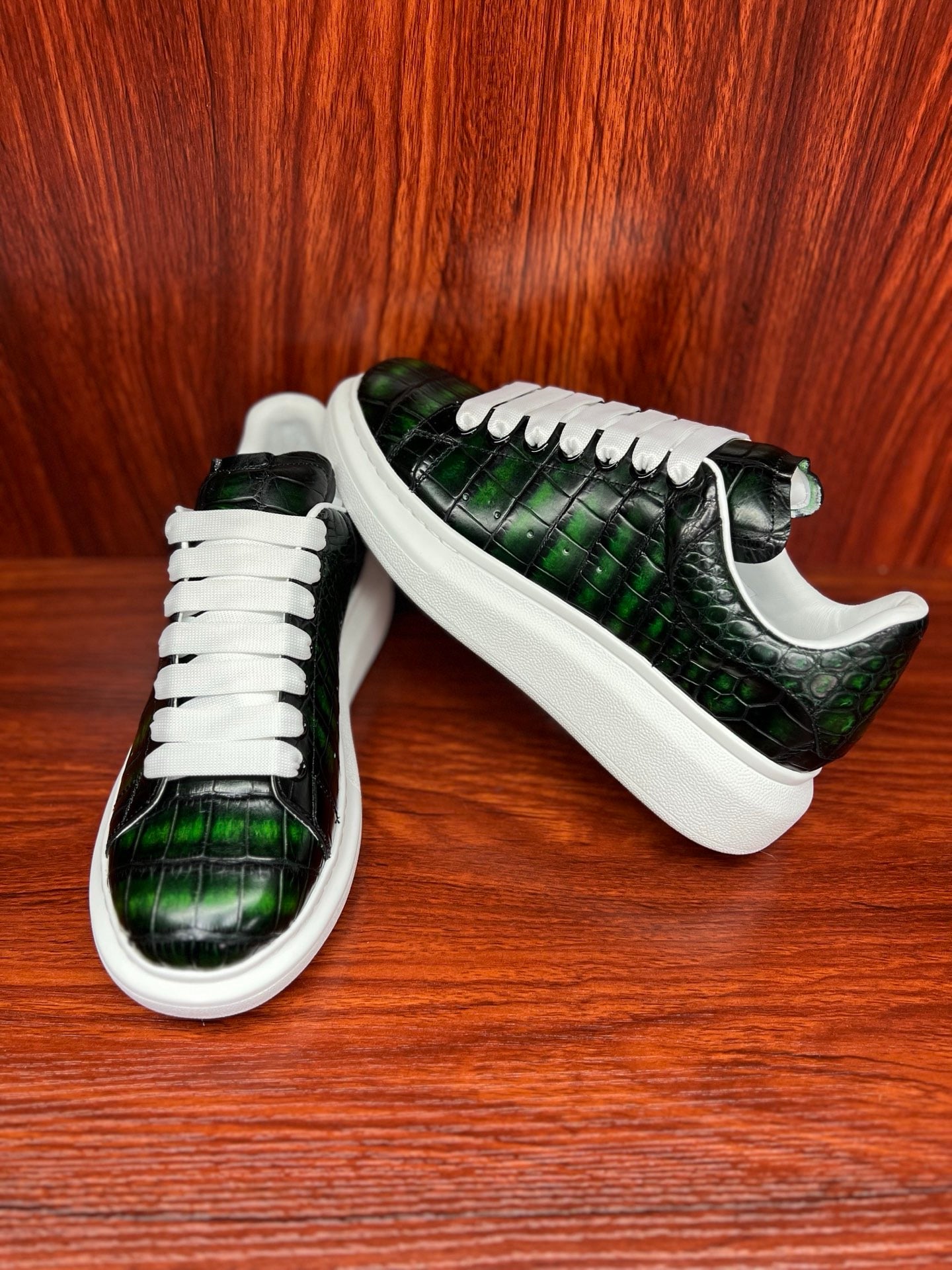 Shoes made of genuine crocodile skin