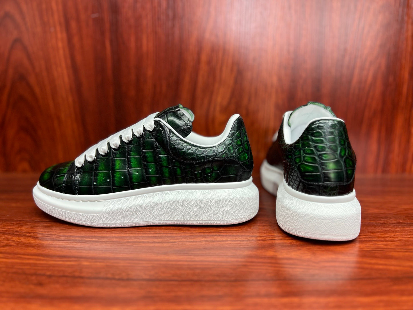 Shoes made of genuine crocodile skin