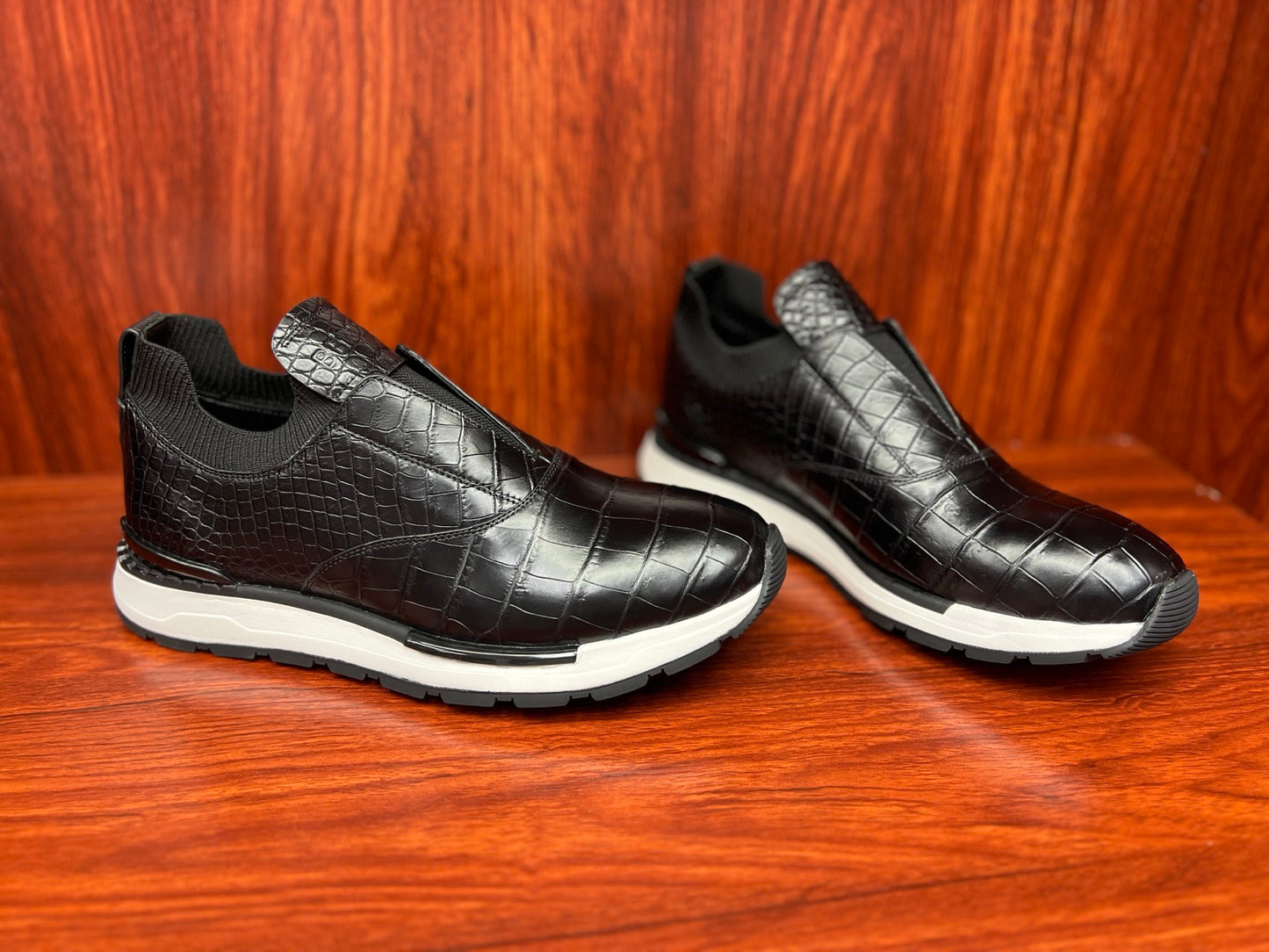 Shoes made of genuine crocodile skin