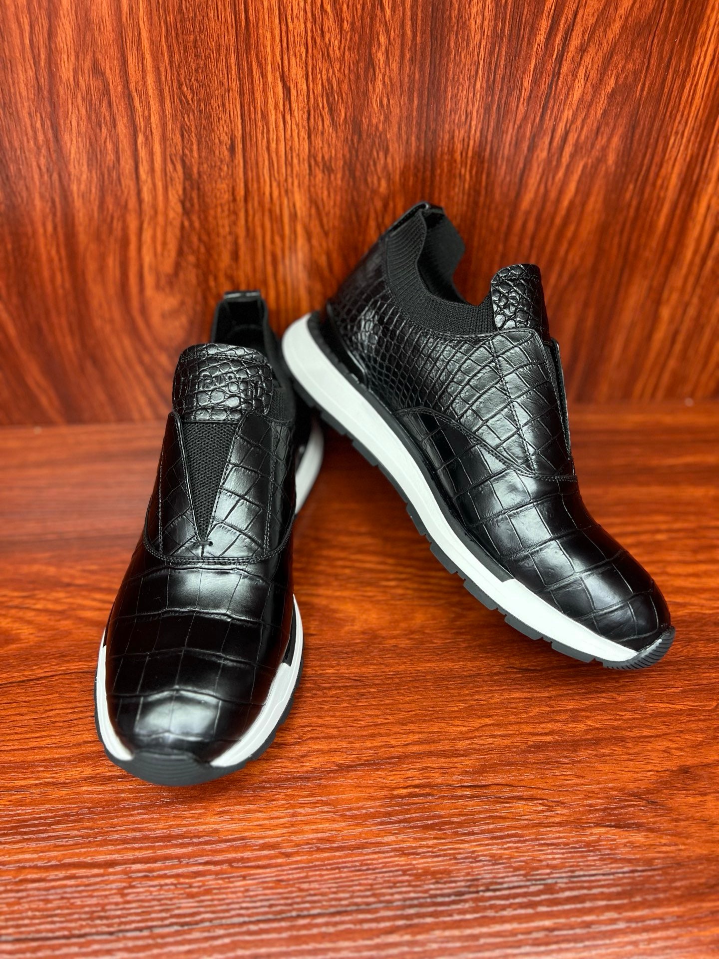Shoes made of genuine crocodile skin
