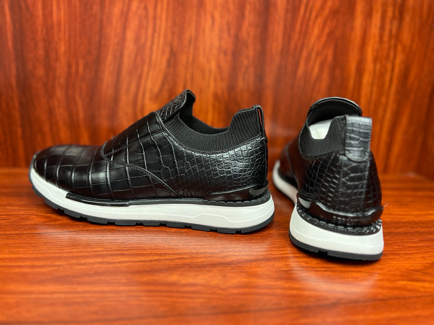 Shoes made of genuine crocodile skin