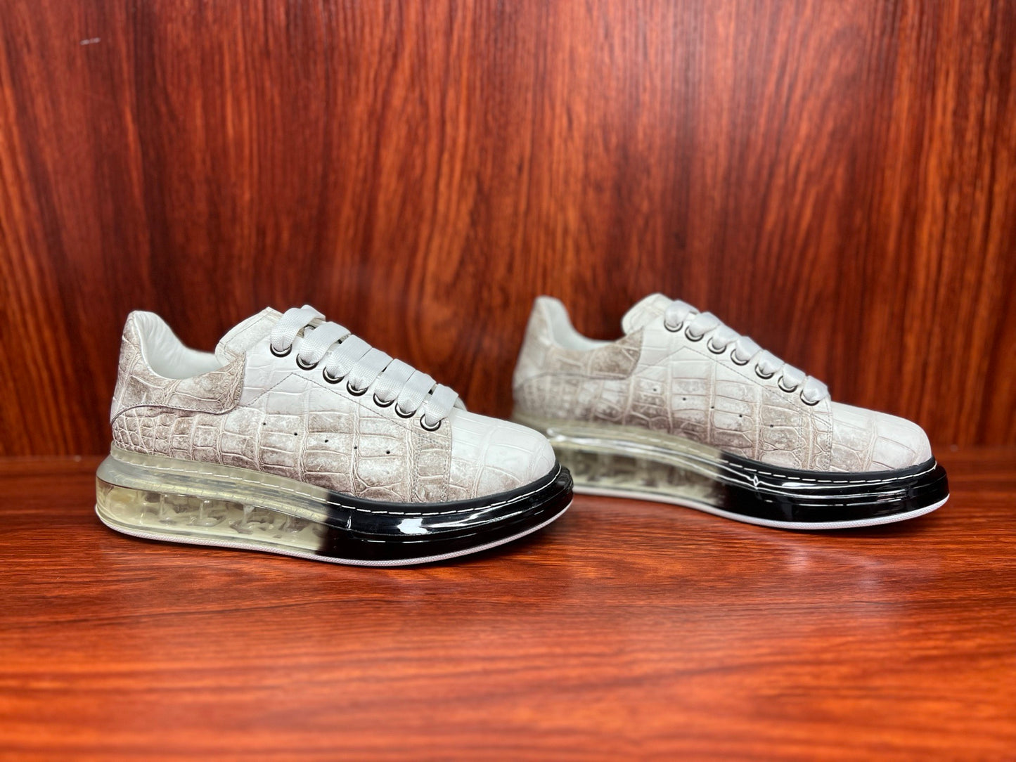 Shoes made of genuine crocodile skin
