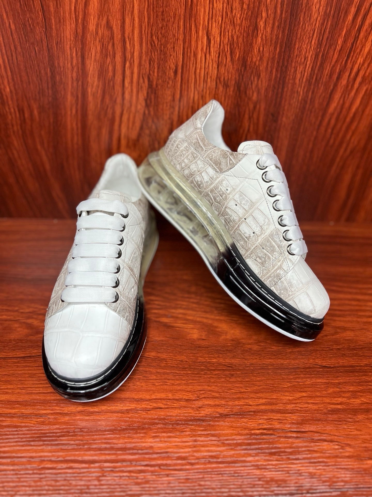 Shoes made of genuine crocodile skin