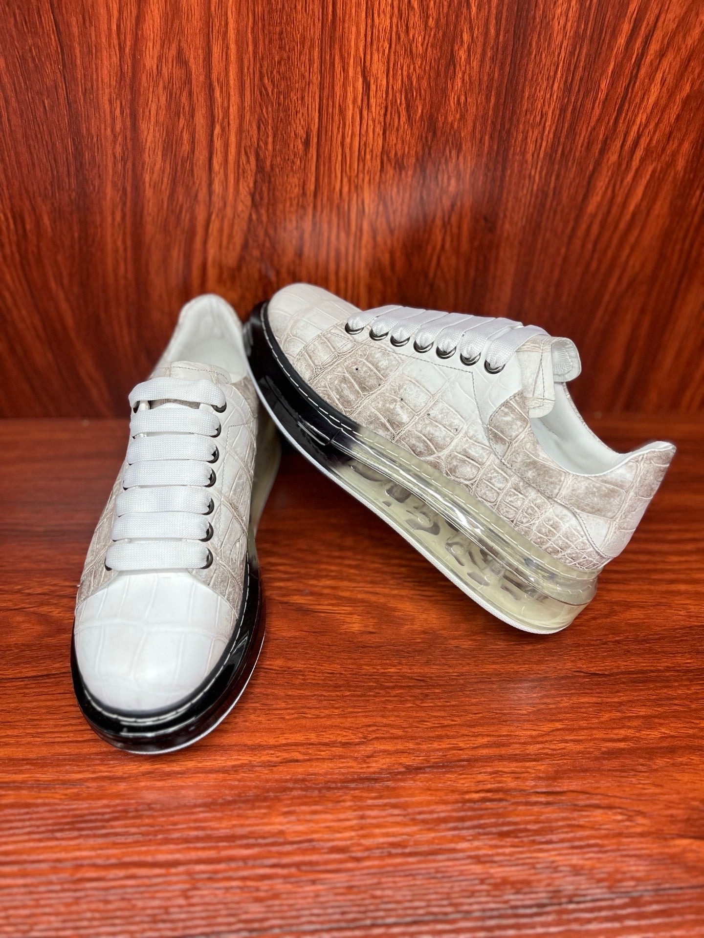 Shoes made of genuine crocodile skin