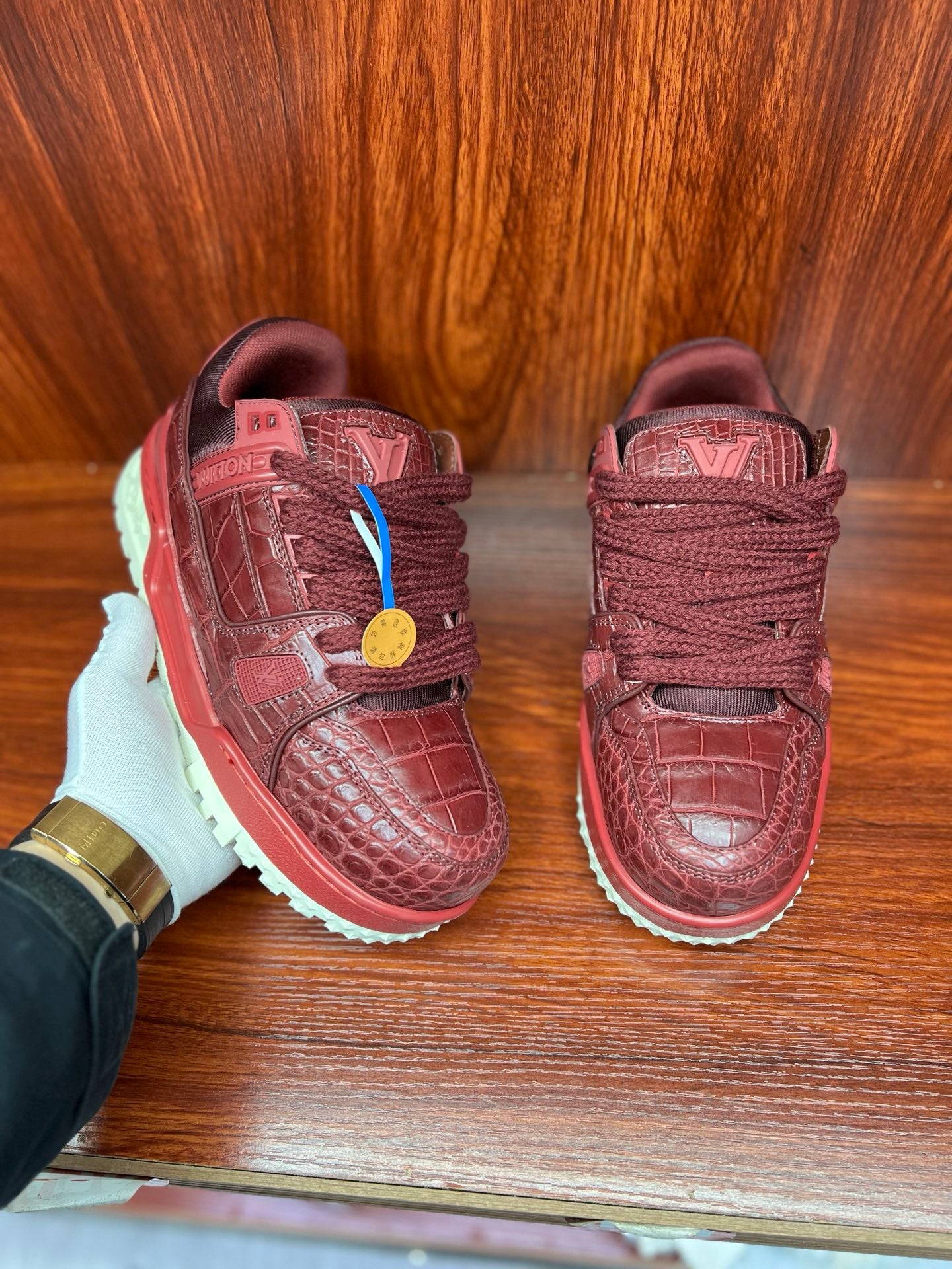 Shoes made of genuine crocodile skin