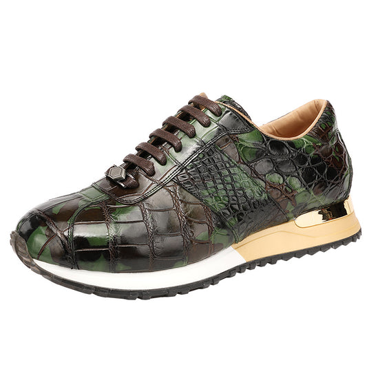 Camouflage crocodile belly fashion men's shoes