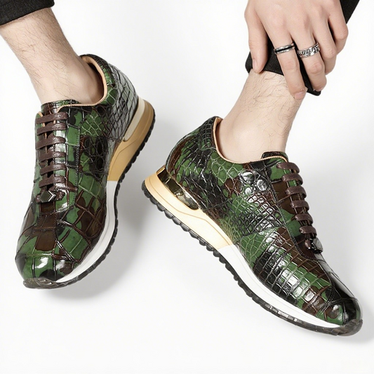 Camouflage crocodile belly fashion men's shoes