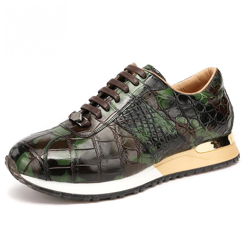 Camouflage crocodile belly fashion men's shoes