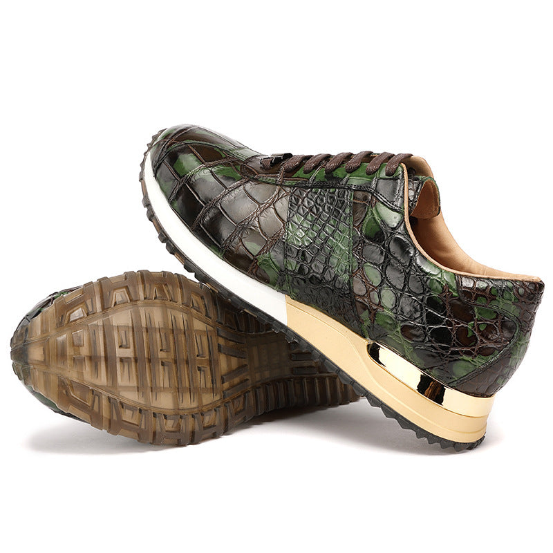 Camouflage crocodile belly fashion men's shoes