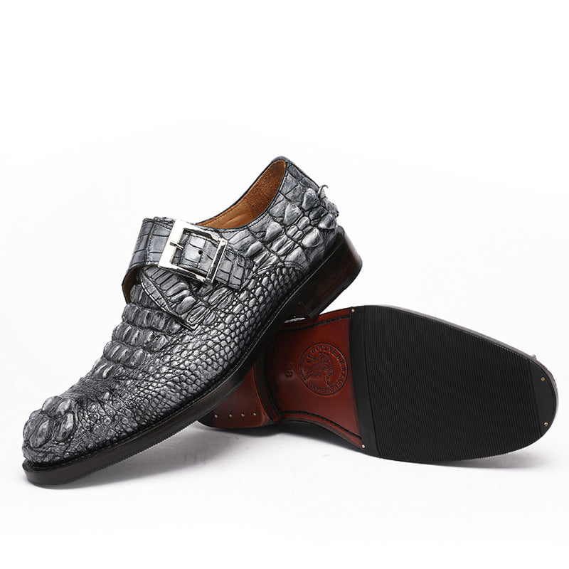 Skull Crocodile Leather Shoes