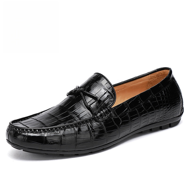 High-end Crocodile Leather Lazy Slip-on Casual Shoes