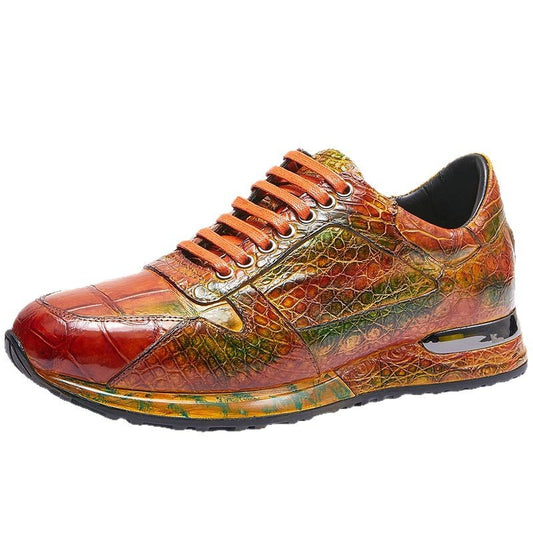 Nile crocodile leather pure hand-brushed sports shoes