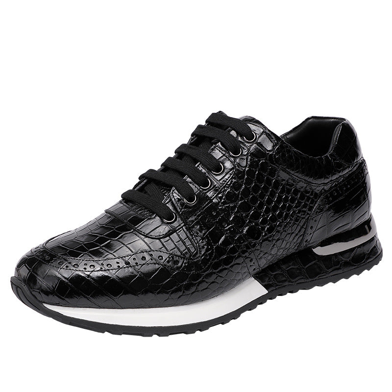 Retro crocodile belly shoes men's shoes lace-up casual shoes