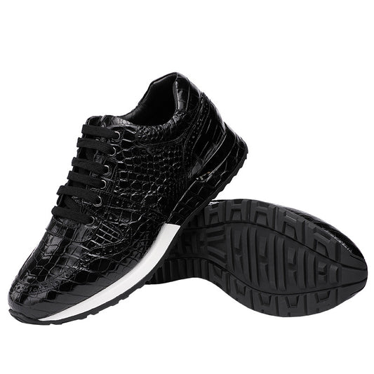 Retro crocodile belly shoes men's shoes lace-up casual shoes