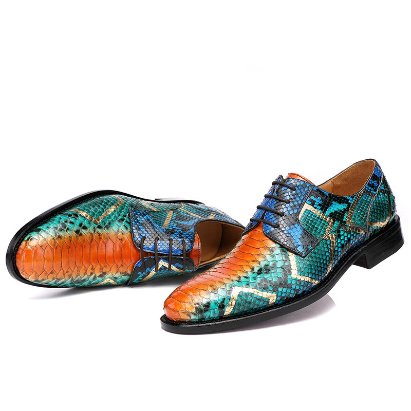 Python leather men's shoes