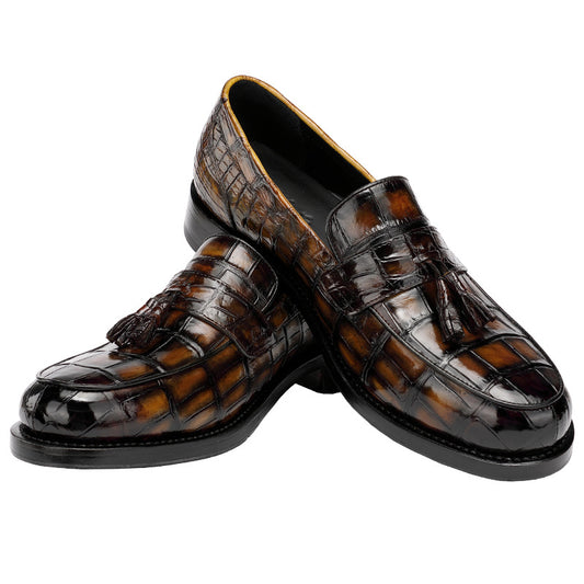 crocodile belly fashion men's shoes ultra-light casual men's leather shoes