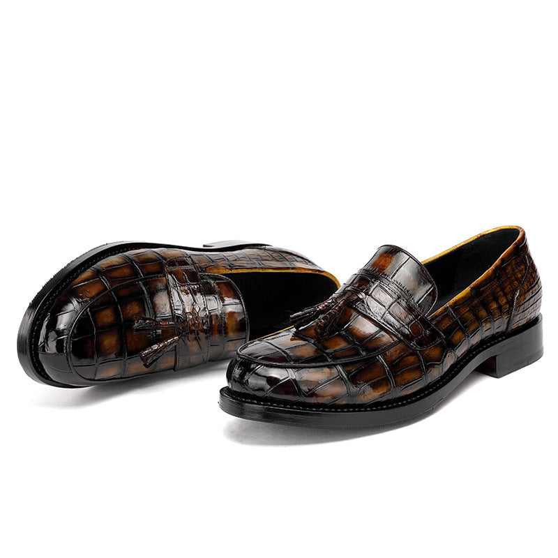 crocodile belly fashion men's shoes ultra-light casual men's leather shoes