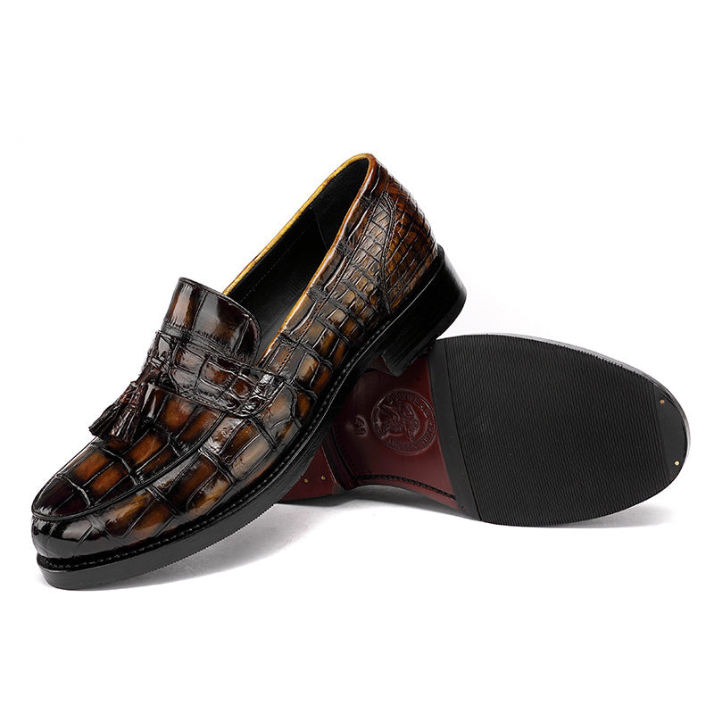 crocodile belly fashion men's shoes ultra-light casual men's leather shoes