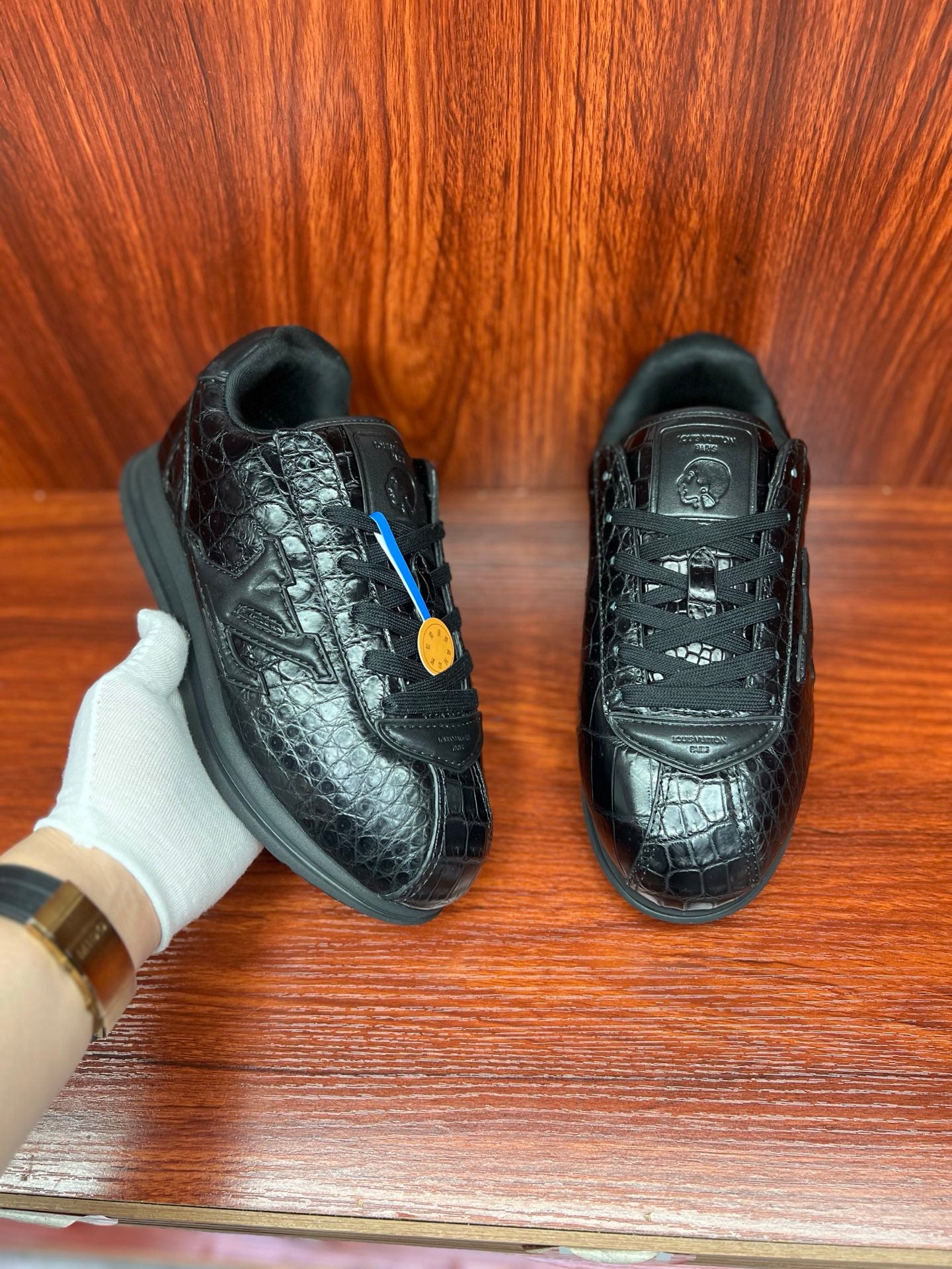 Shoes made of genuine crocodile skin