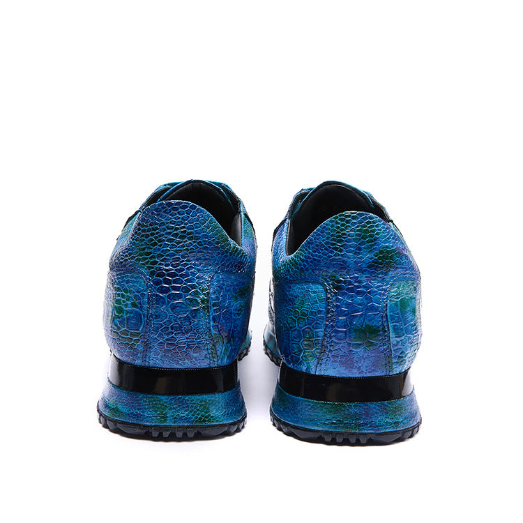 Ostrich leather pure hand-brushed fashion casual sports shoes