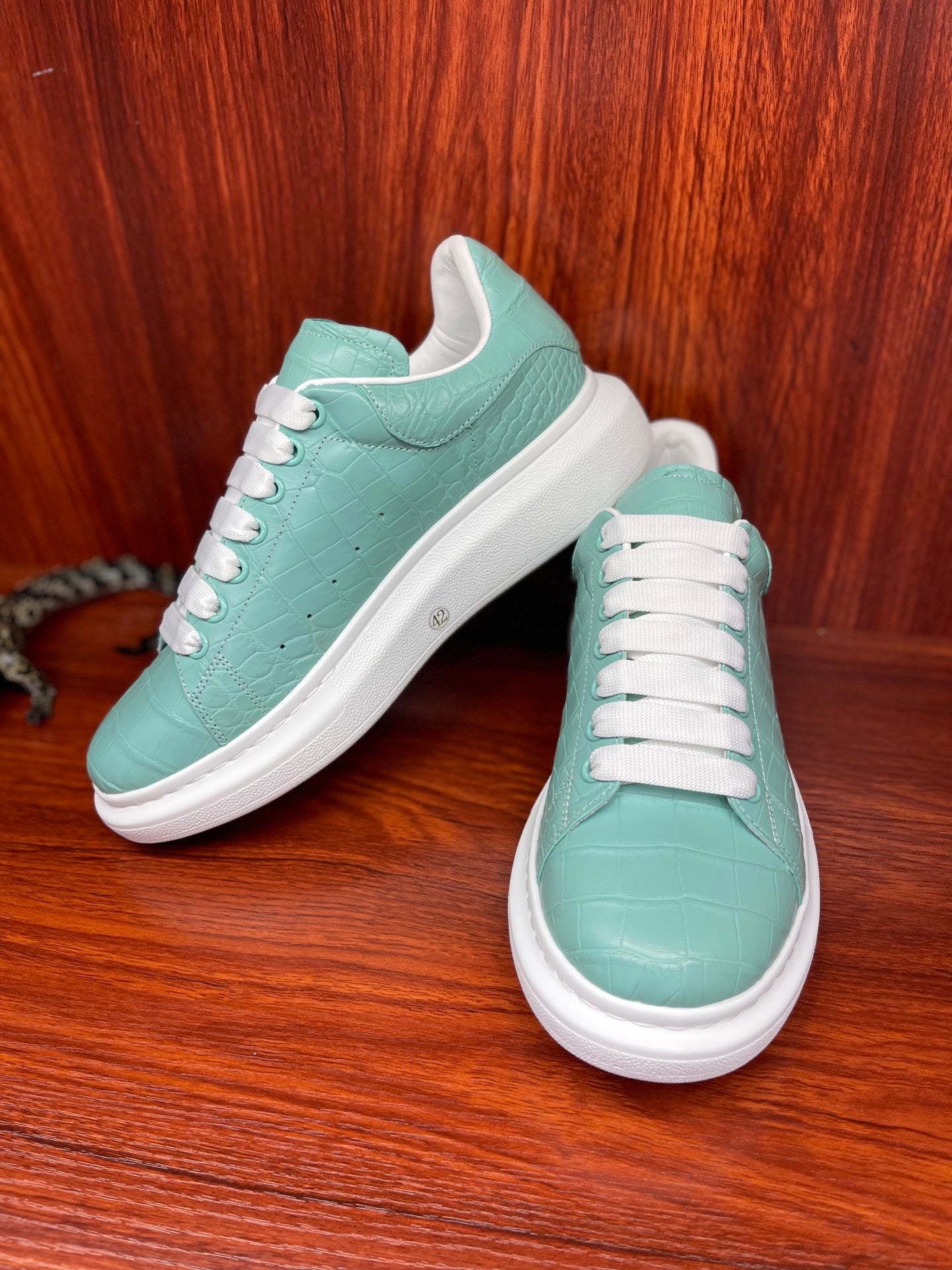 Shoes made of genuine crocodile skin