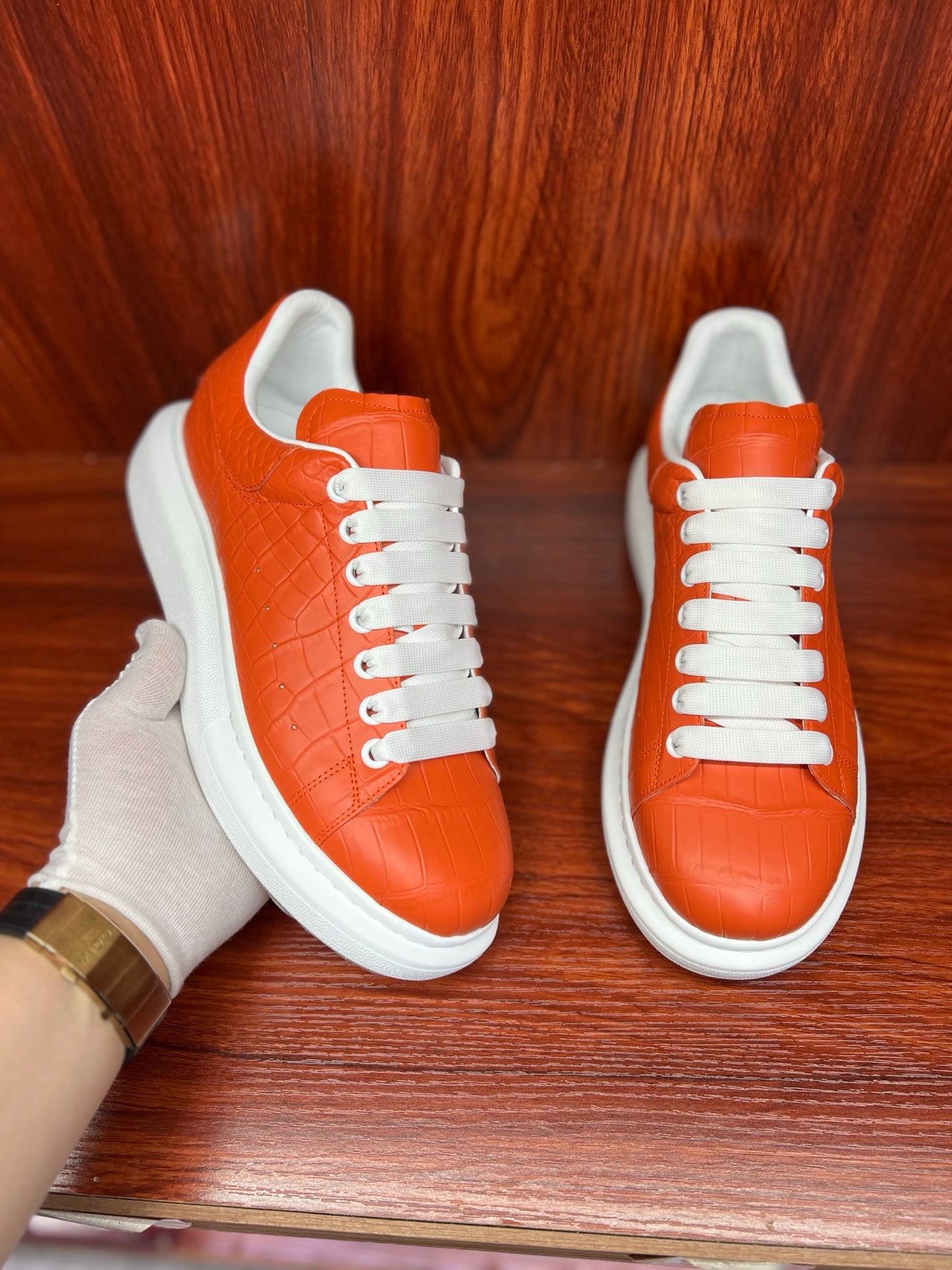 Shoes made of genuine crocodile skin