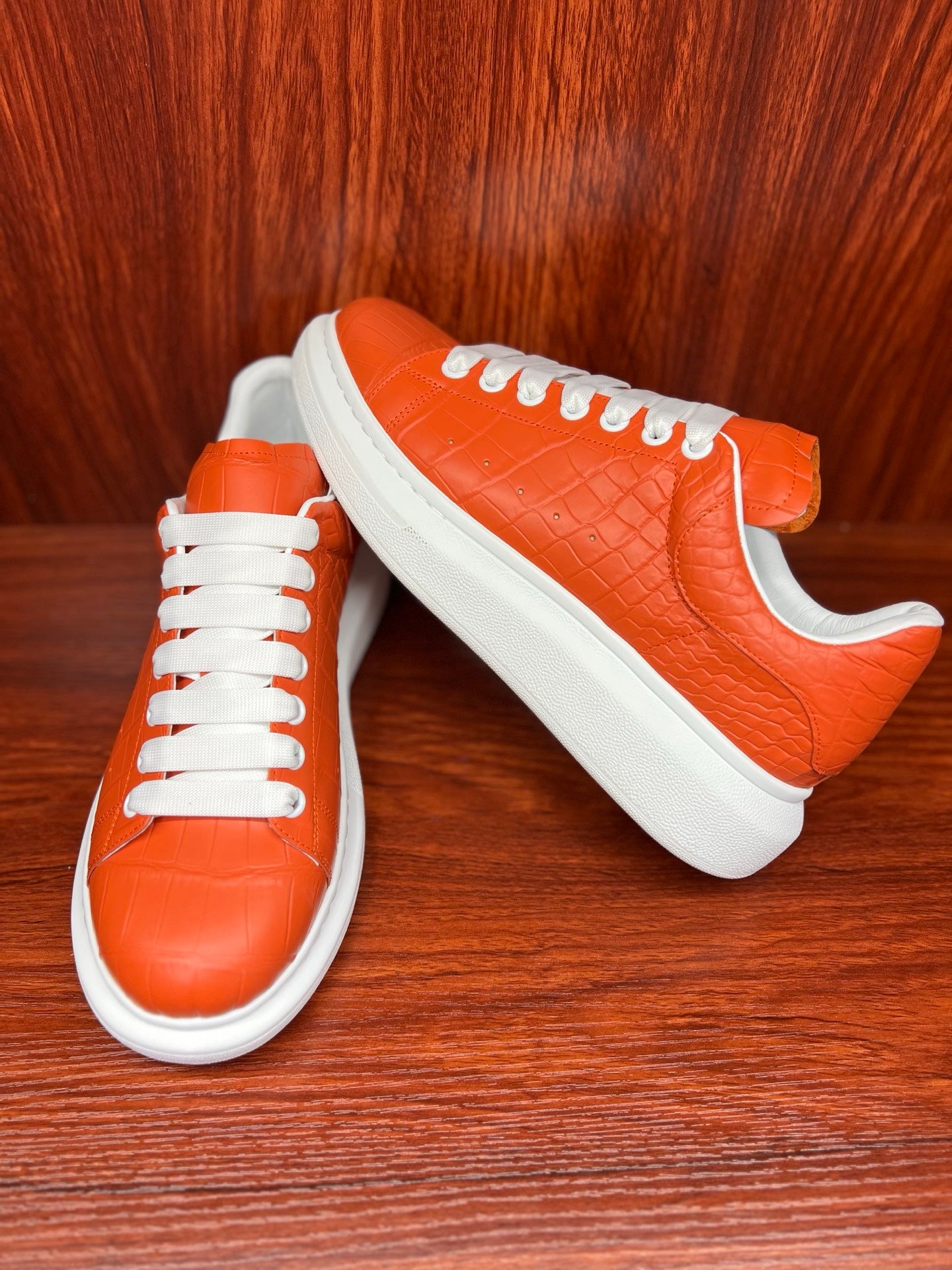 Shoes made of genuine crocodile skin