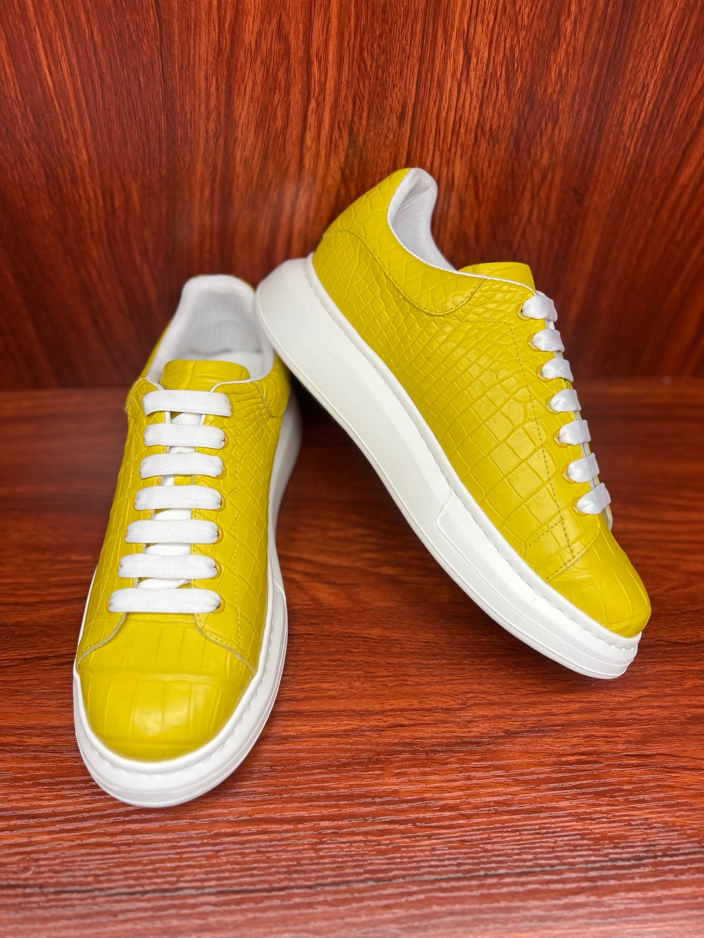 Shoes made of genuine crocodile skin
