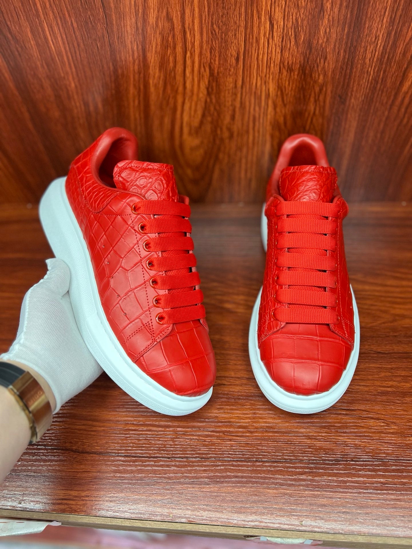 Shoes made of genuine crocodile skin