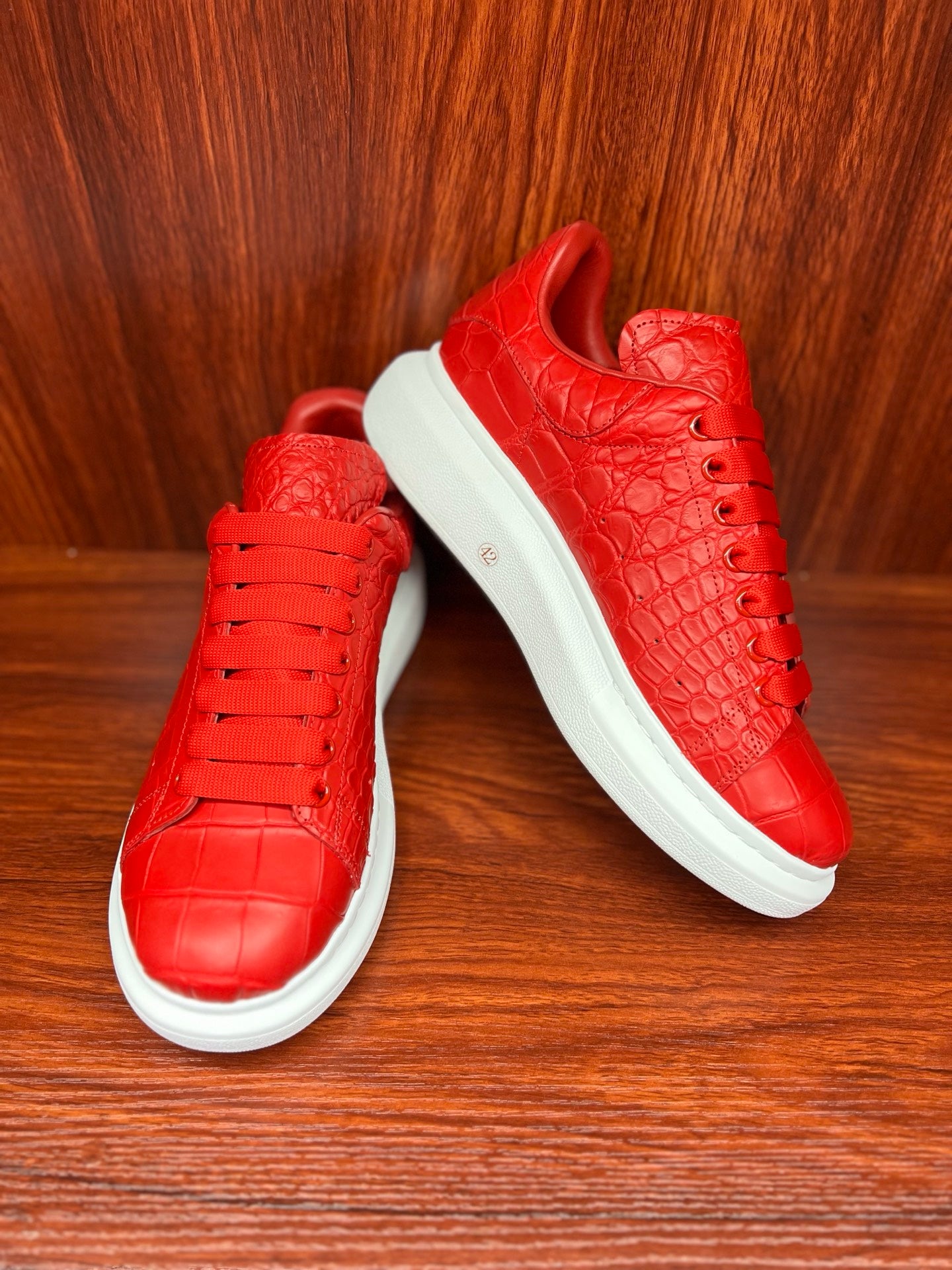 Shoes made of genuine crocodile skin